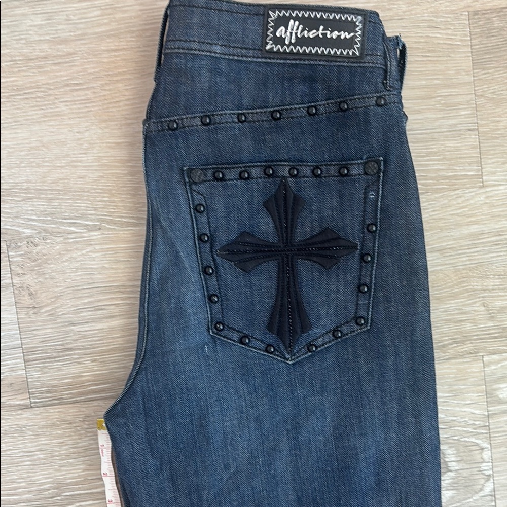 Affliction Denim Jeans with Studded Detail